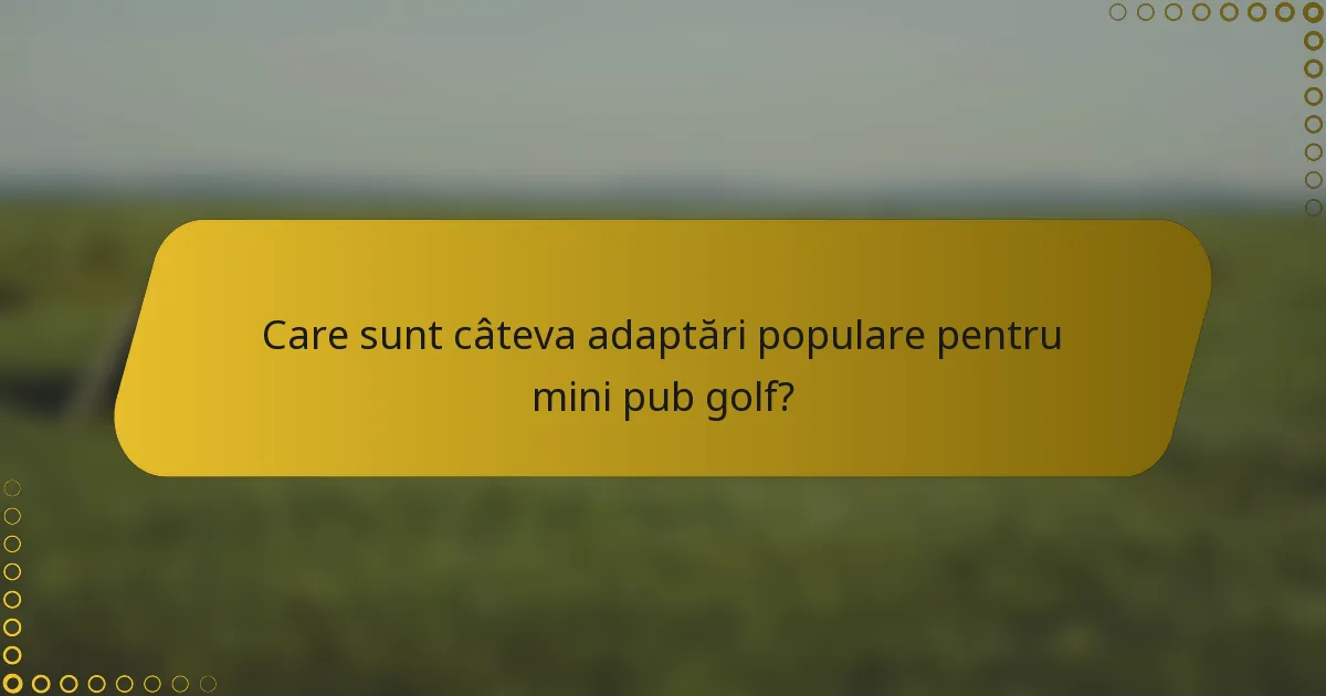 Care sunt câteva adaptări populare pentru mini pub golf?