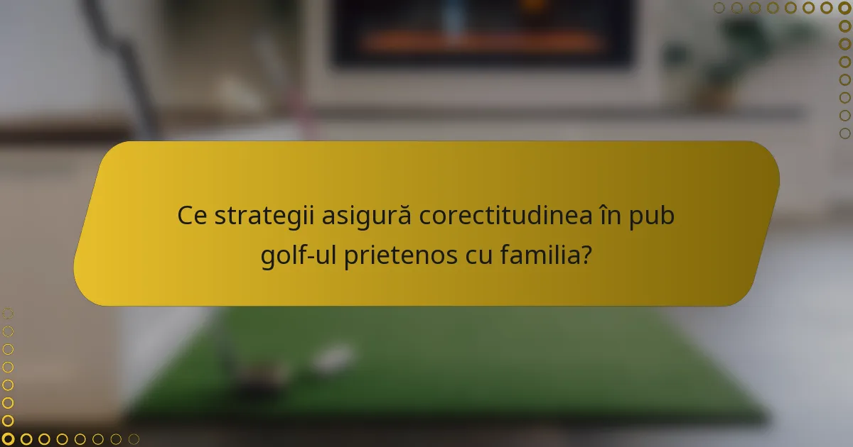 Ce strategii asigură corectitudinea în pub golf-ul prietenos cu familia?