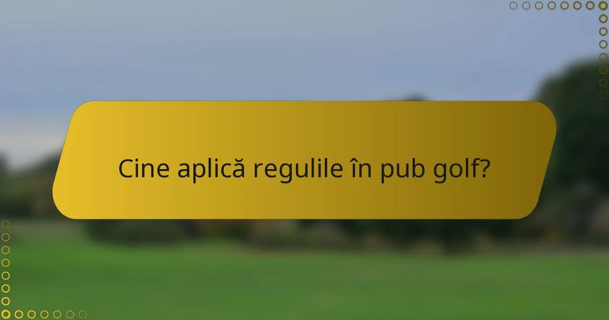 Cine aplică regulile în pub golf?