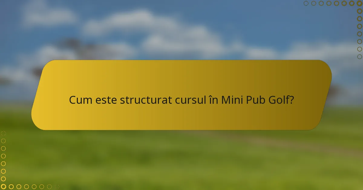 Cum este structurat cursul în Mini Pub Golf?