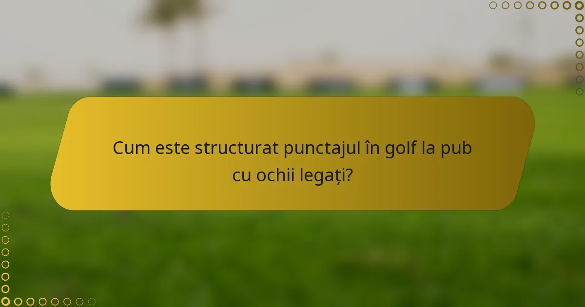 Cum este structurat punctajul în golf la pub cu ochii legați?